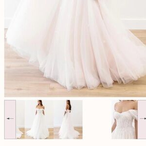 Elegant Off-Shoulder Wedding Dress Wtoo Ferris Blush Color Detachable Straps